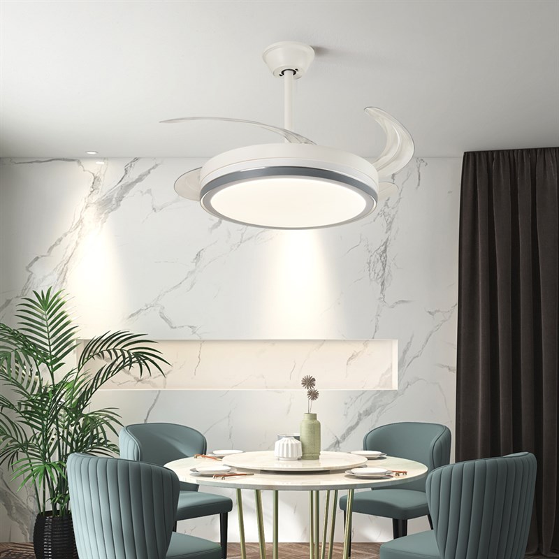新款隐形风扇灯卧室新款客u厅餐厅吊扇灯一体家用电扇灯具变频静