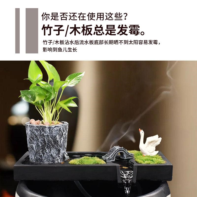 鱼缸流水造景摆件循环水招财客厅阳台小型M石头景观陶罐水循环瀑