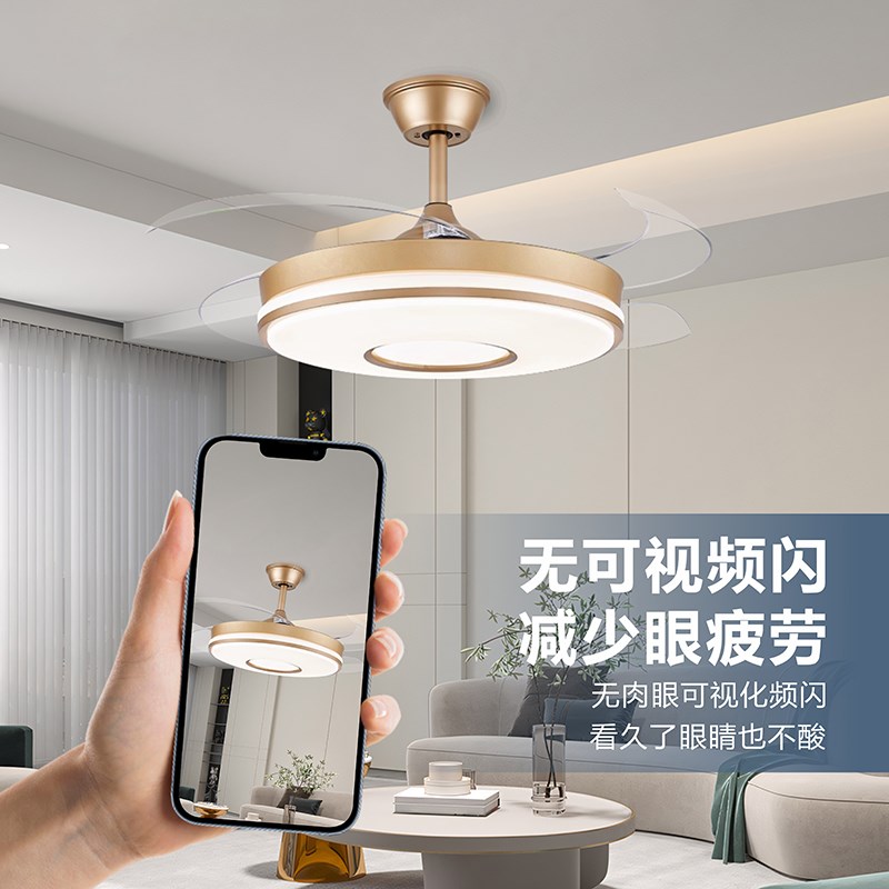 隐形风扇灯客厅餐厅吊扇灯家用一体吊灯2025年新款电X扇灯扇体吊