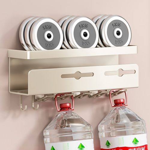 奶油风卫生间吹风机置物架免打孔壁挂牙I刷杯牙刷收纳架纸巾架一