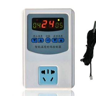 包邮 循环定时器控温开关插座 5B数码 三显时间温度控制器温控器