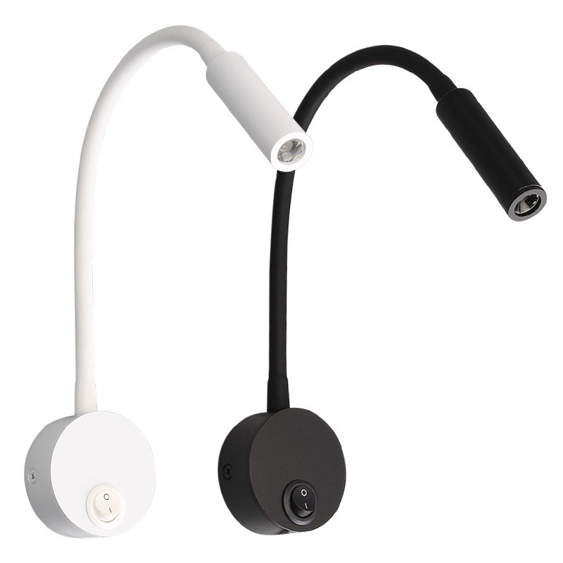 2023室内床头板阅读灯软管灯鹅颈管灯3WU阅读壁灯硬接线