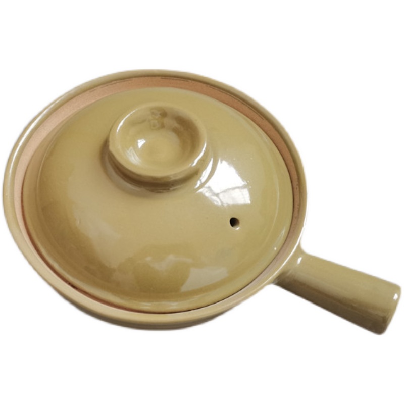传统粗陶煲仔饭专用土砂锅家用单柄小沙煲带N手柄小号广东老式浅