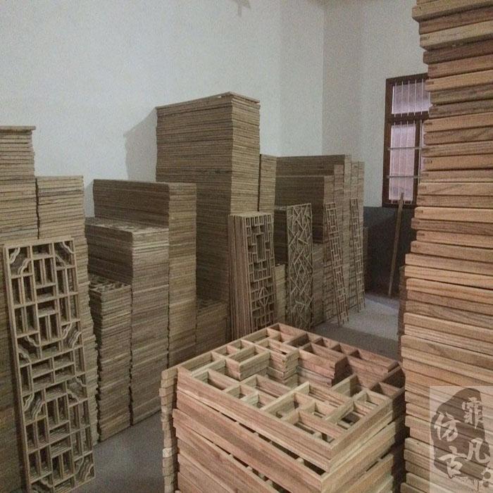 东阳新款木雕实木花格仿古u门窗电视背景墙吊顶玄关隔断屏风定制