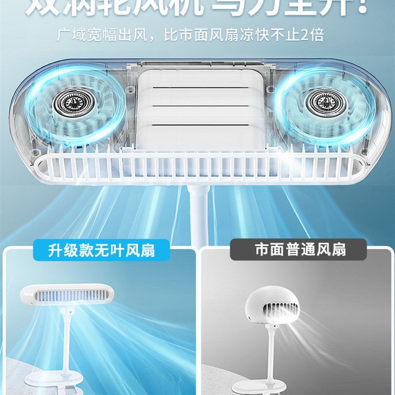 夹子式风扇d宿舍床头小型夹扇学生桌面无叶静音充电猫宠物迷你电