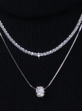 小众设计叠戴双层转运珠吊坠项炼2025年新款爆款女个性嘻哈毛衣炼