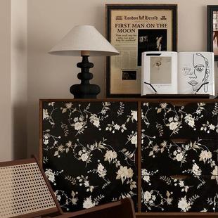 自粘旧柜子墙纸翻新衣柜贴纸轻奢花卉桌面木家具改造家居墙贴加厚