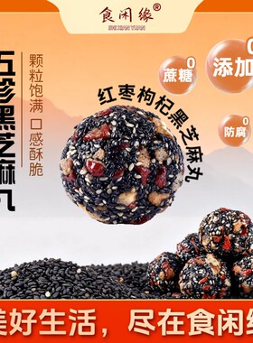 五珍黑芝麻丸红枣桑葚核桃丸芝麻球无蔗糖糕点休闲网红零食