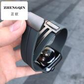 卡容 软硅胶适用苹果手表applewatch表带S10钛合金S987磁吸扣ultr