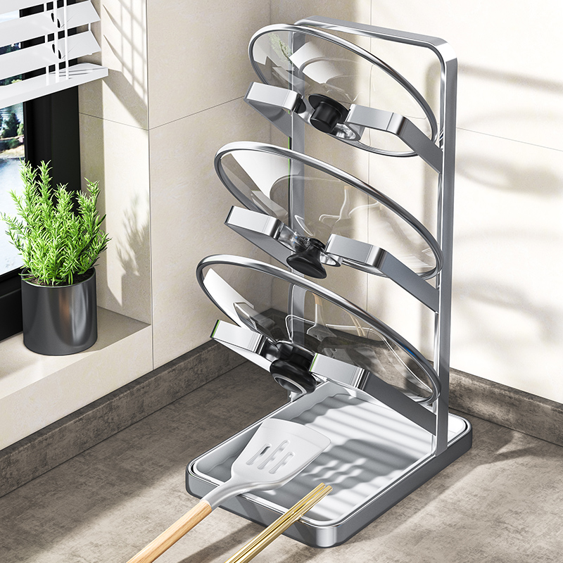 304不锈钢厨房置l物架多功能锅盖架菜板放置架砧板刀架收纳架1366