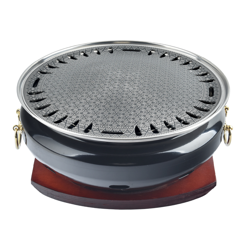 韩式烤肉炉商用j碳烤炉家用烧烤炉铸铁烤肉锅烤盘圆形烧烤架炭火