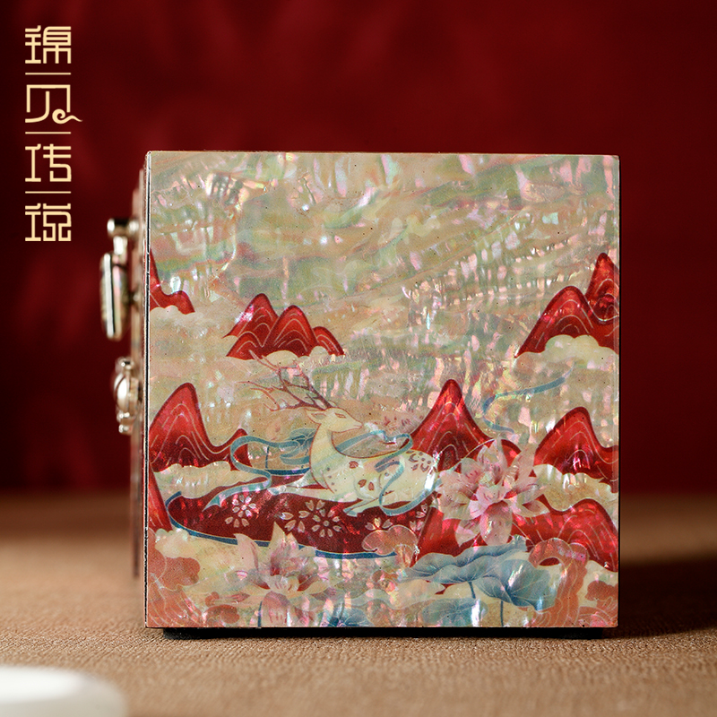 锦贝传说螺钿漆器首饰盒多功能收纳手饰品项链戒指手镯盒结婚礼物