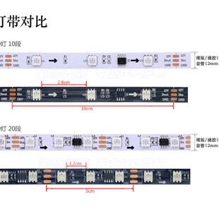 WS2811灯带12V伏全彩灯条幻彩灯带5050外控灯带流光流水跑马灯条