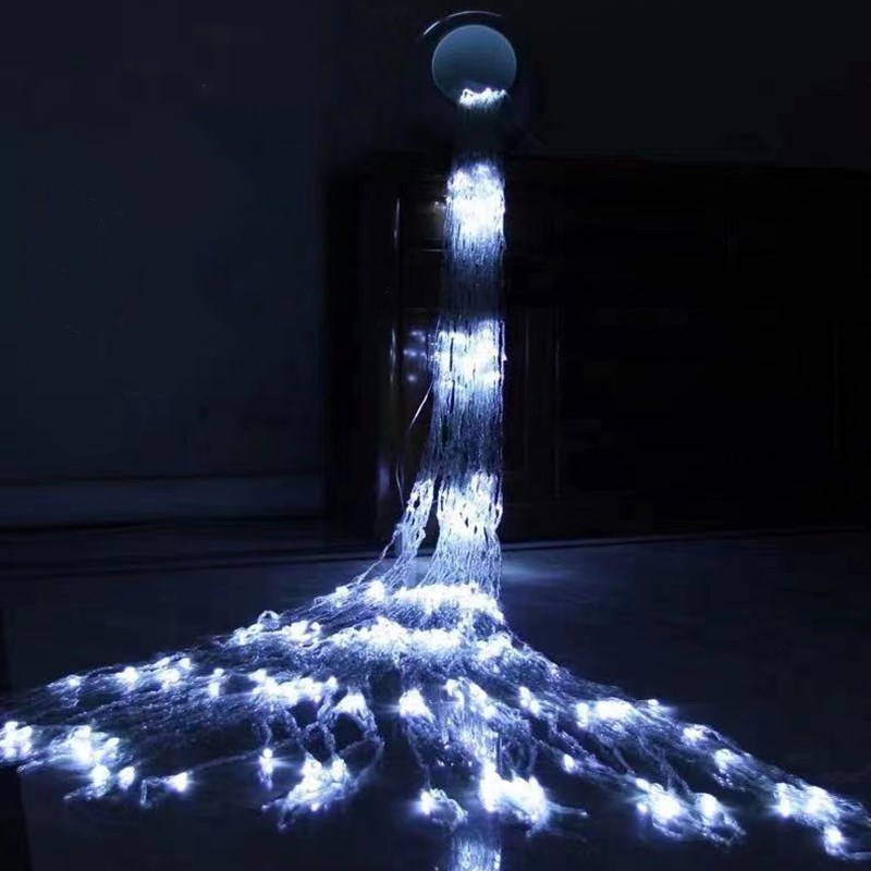 户外防水流水灯网红瀑布灯煤油灯串彩灯背景橱窗节日满天星灯装饰