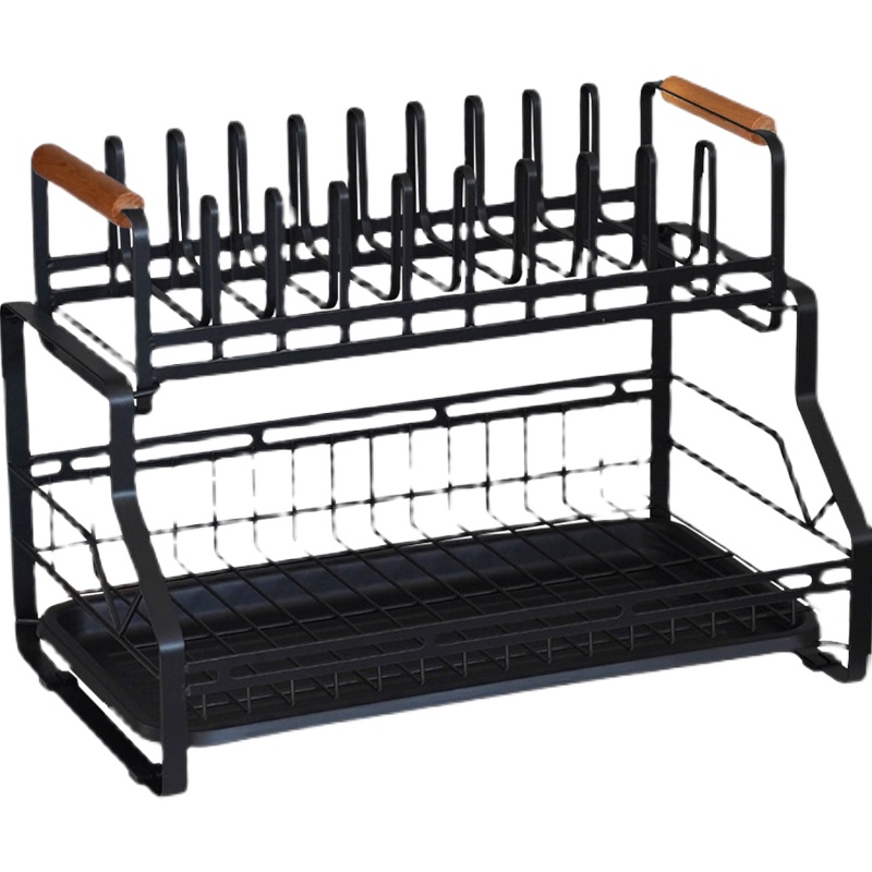 寻常但不将就。一宅日式铁艺收纳碗碟沥水架双层厨房碗盘餐具架