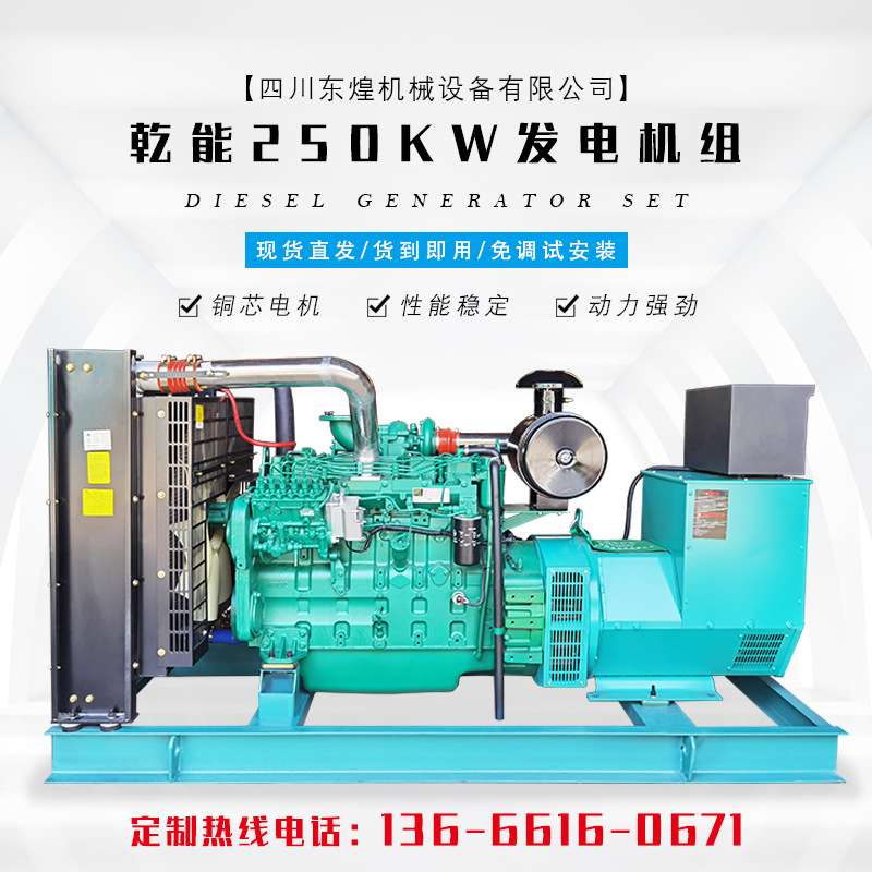 上海乾能250kw柴油发电机组 厂家供应发电机 全铜无刷柴油发电机