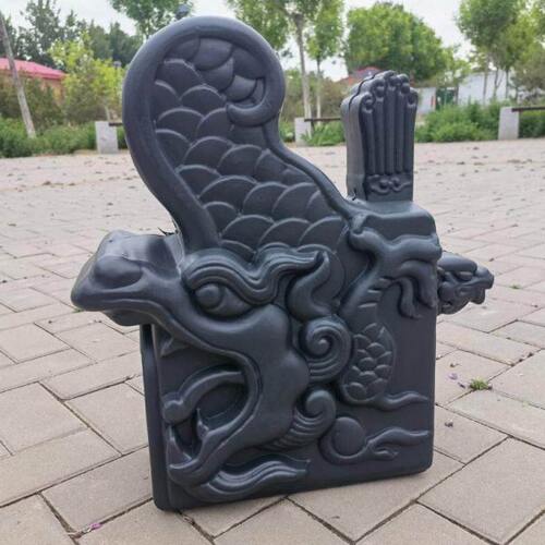 正吻门头一体仿古屋檐瓦树脂瓦配件中式搭配塑料吻兽龙头墙面装饰