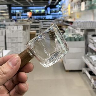 玻璃木柄小奶盅迷你咖啡拉花带柄耐热小奶壶 漂亮 老板自留款