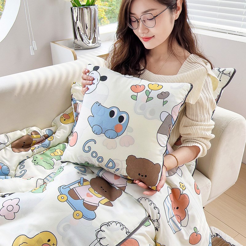 抱枕被子二合一两用汽车载办公室沙发午睡枕头靠枕垫子折叠空调被