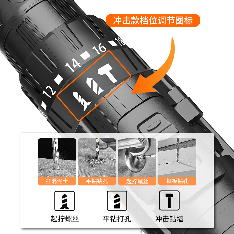 电钻家用冲击钻手枪钻充电式手电转钻电动螺丝刀手电动钻锂电手钻