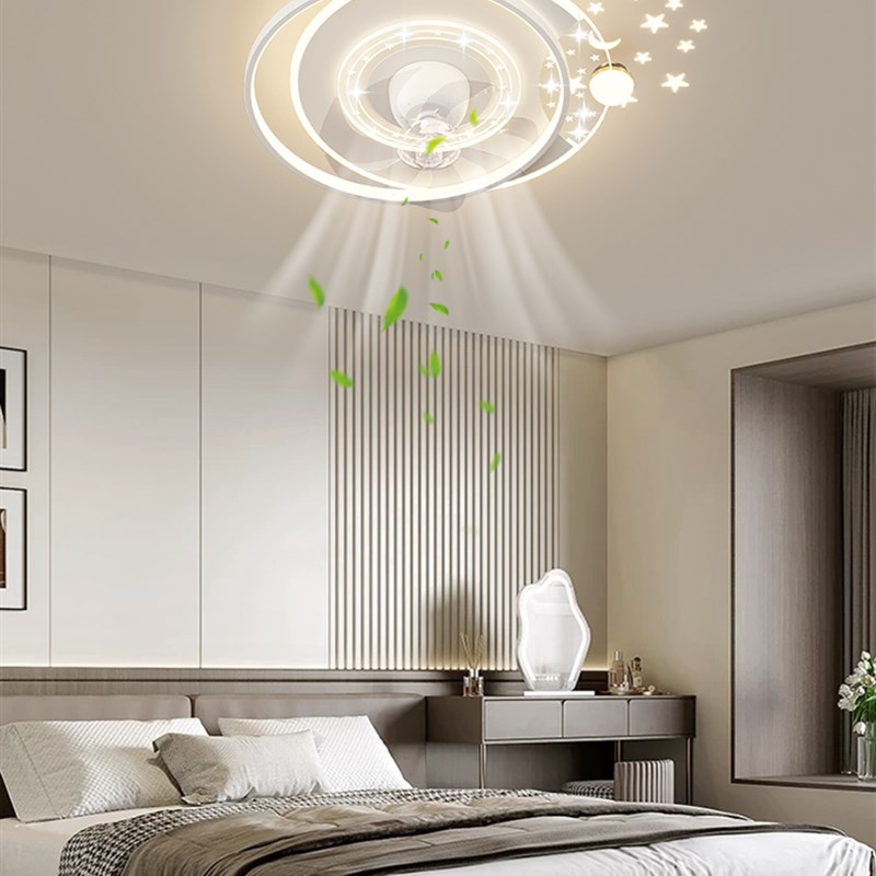 2025新款风扇灯客厅护眼全光谱灯具现代K简约家用餐厅卧室中山灯