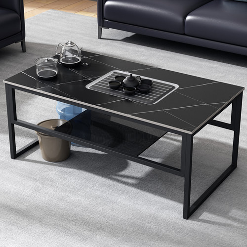 岩板功夫茶几茶具一体简约现代办公室铁艺茶桌2022新款小户型茶台