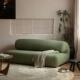 叕木 法式 复古慵懒风设计师创意多人直排北欧简约绿色布艺沙发