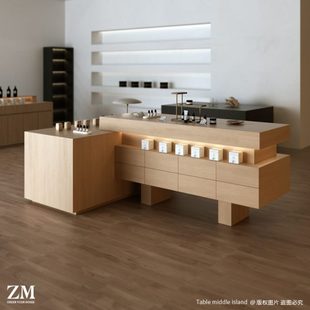 调香台香氛店中岛台闻香台香薰精油店陈列柜简约组合展示柜美容院