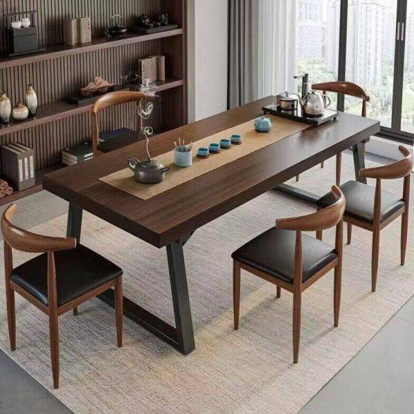 实木色茶桌椅组合一桌五椅喝茶桌新中式商谈公大板泡茶桌茶几桌,商业/办公家具,茶台/茶桌,淘宝优惠券,粉丝福利购,淘宝优惠卷