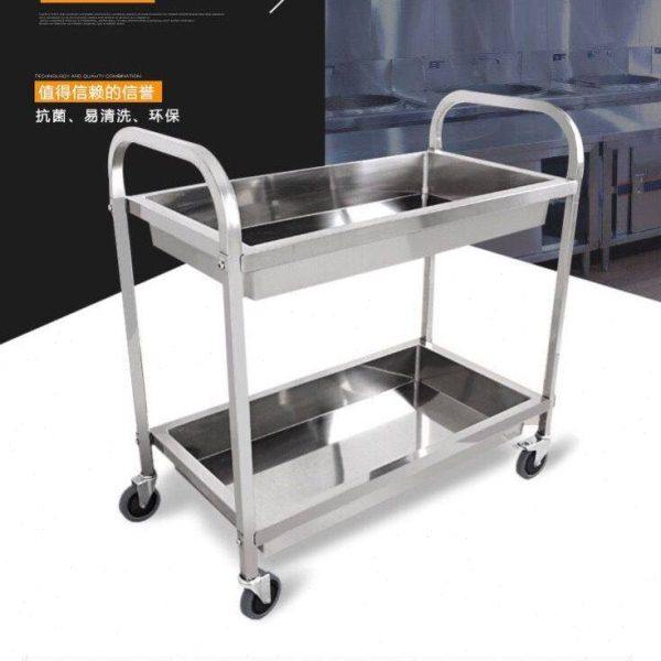 加厚不锈钢二层收餐车移动收集车收碗餐车食堂酒店餐具手动小推车,商业/办公家具,餐盘收集车,淘宝优惠券,粉丝福利购,淘宝优惠卷