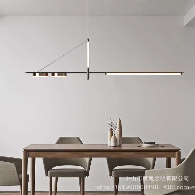 设计师新款轻奢餐桌餐厅吊灯 简约现代意式极简长条饭厅吧台吊灯
