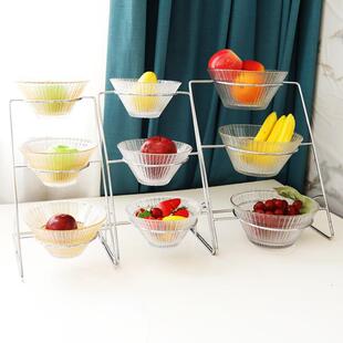 自助餐三层展示架水果盆沙拉碗商用冷餐凉菜盘小料碗糖果干果盘子