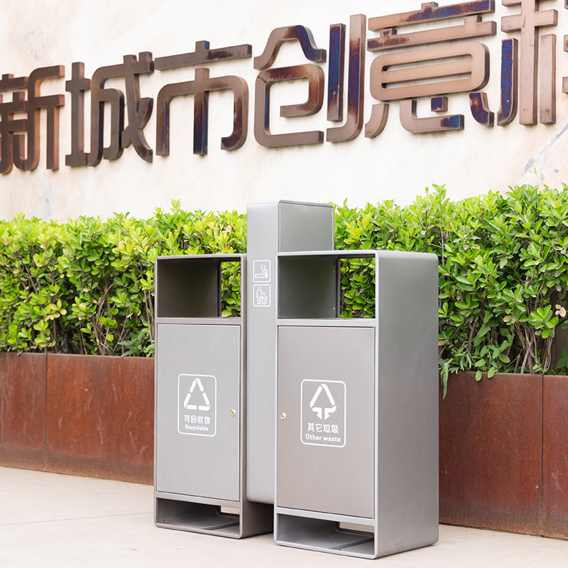 户外不锈钢分类垃圾桶金属商场市政小区果皮箱垃圾箱厂家