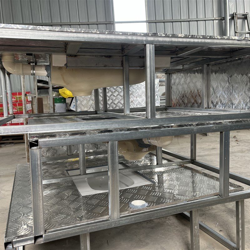 台式一体免挖坑蹲便器铝板一体蹲坑侧排蹲便器免砌台移动厕所底座