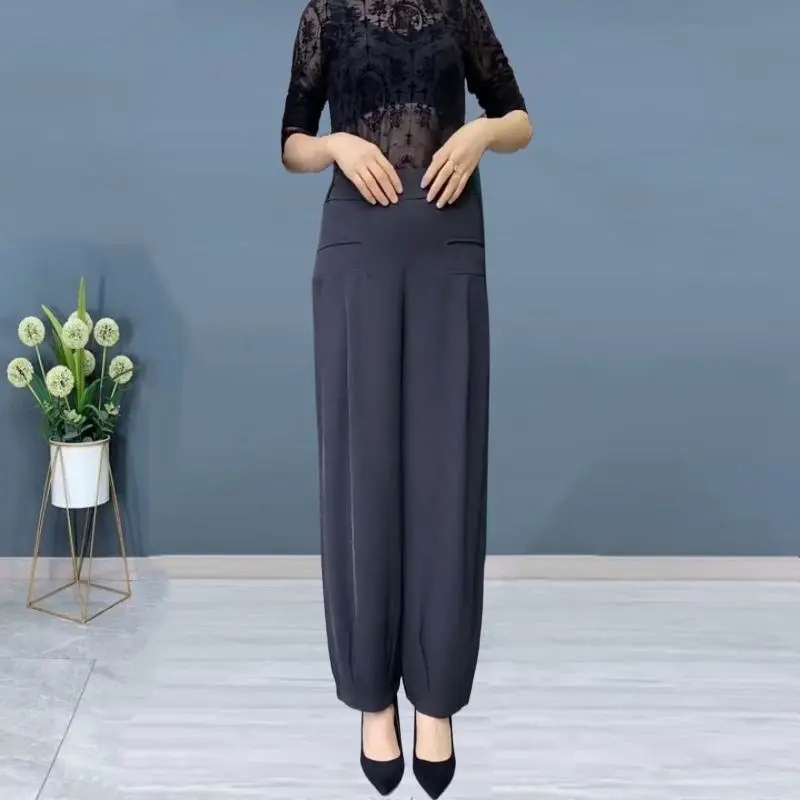 夏季高档灯c笼裤垂坠感大码百搭束脚九分哈伦裤女宽松中老年萝卜