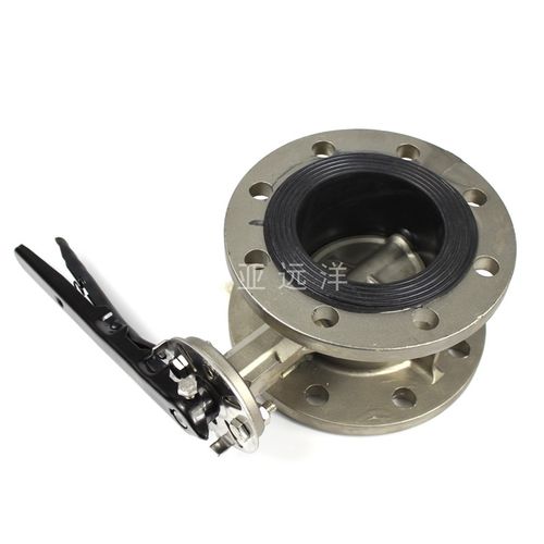 全不锈钢法兰式蝶阀软密封中线D341X-1F0/16P涡轮手柄手动衬胶DN8