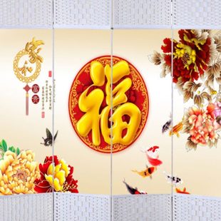 屏风隔断简约现代客厅可折叠移动入户玄关办公室进门遮挡家用 中式
