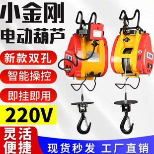 电动吊葫芦遥控电葫 小金刚电动葫芦220v小吊机家用小型升降便携式