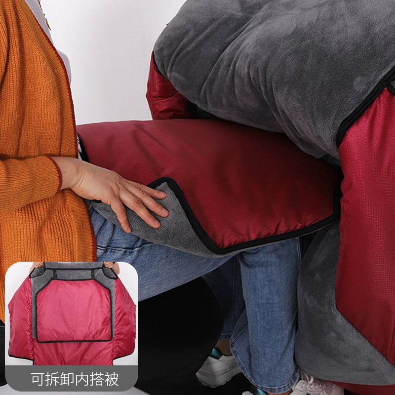 冬季电瓶车挡风被加大加厚摩托车三轮车防风护肩护腰保暖加绒通用