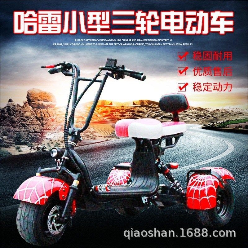 2019新款成人小型三轮哈雷电动车迷你折叠锂电池助力车自行车电瓶