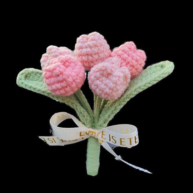 DIY手工编织郁金香栀子花向日葵材料包汽车空调出风口香薰小饰品