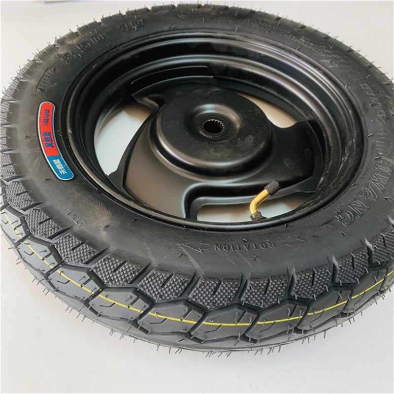 踏板摩托车仿迅鹰鬼火巧格后r轮毂GY6125 19齿铁钢轮圈3.50-10轮