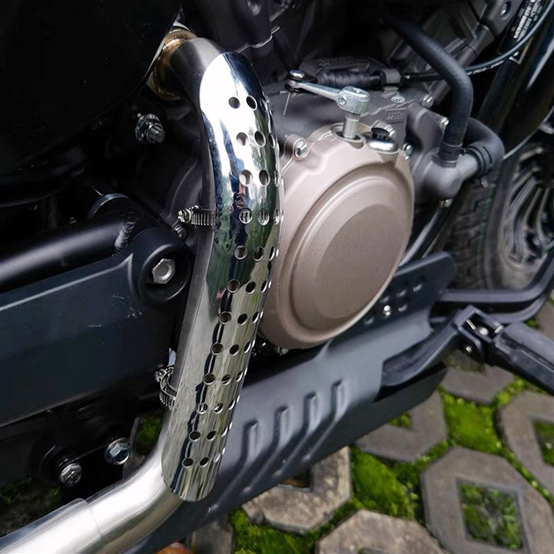 适用哈雷883L肥仔摩托车改装排气管防烫罩烟筒隔热板小Z牛装饰通