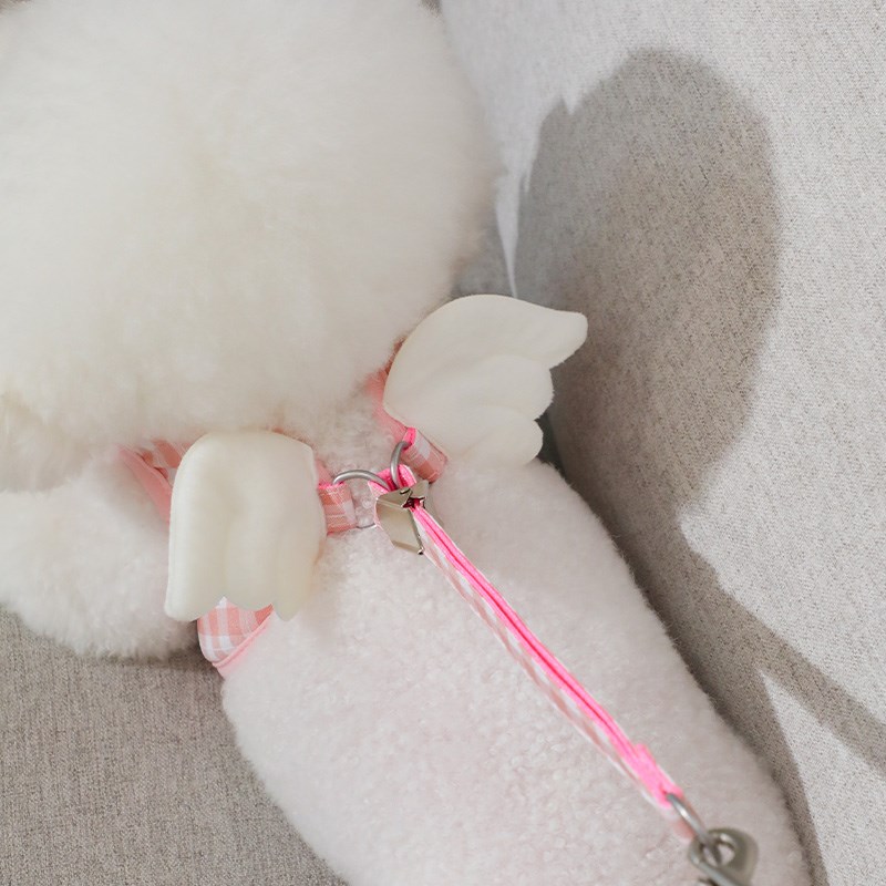 天使小翅膀e小狗狗牵引绳防挣脱背心式胸背遛狗绳子小中型犬