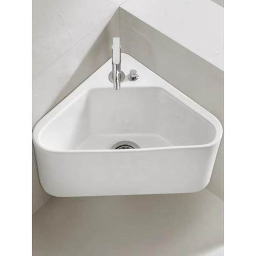 实用三角形拖把池家用集成壁挂式陶瓷卫生间阳台壁挂式墙角拖把池