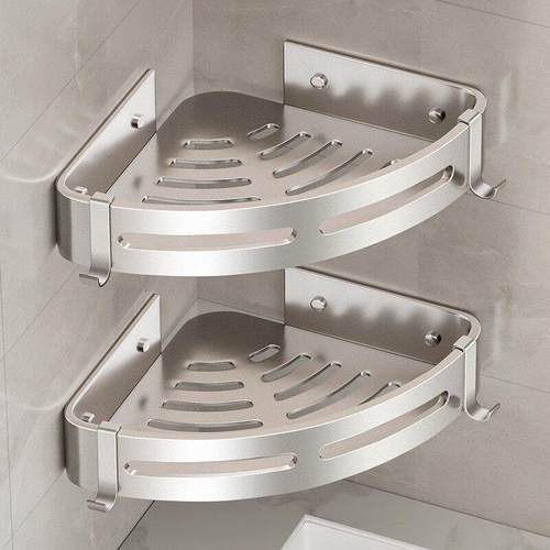 卫生间三角置物架浴室墙角免打孔洗手间架子洗漱台收纳架厕所平隆