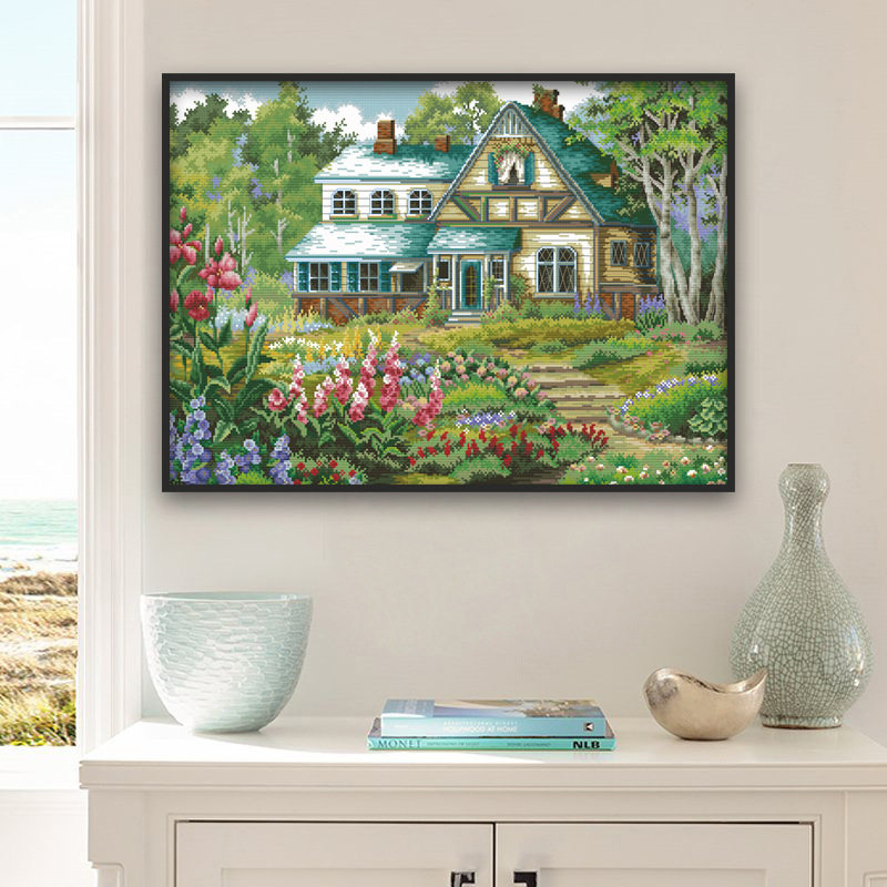 厂家十字绣新款田园童话小屋自然