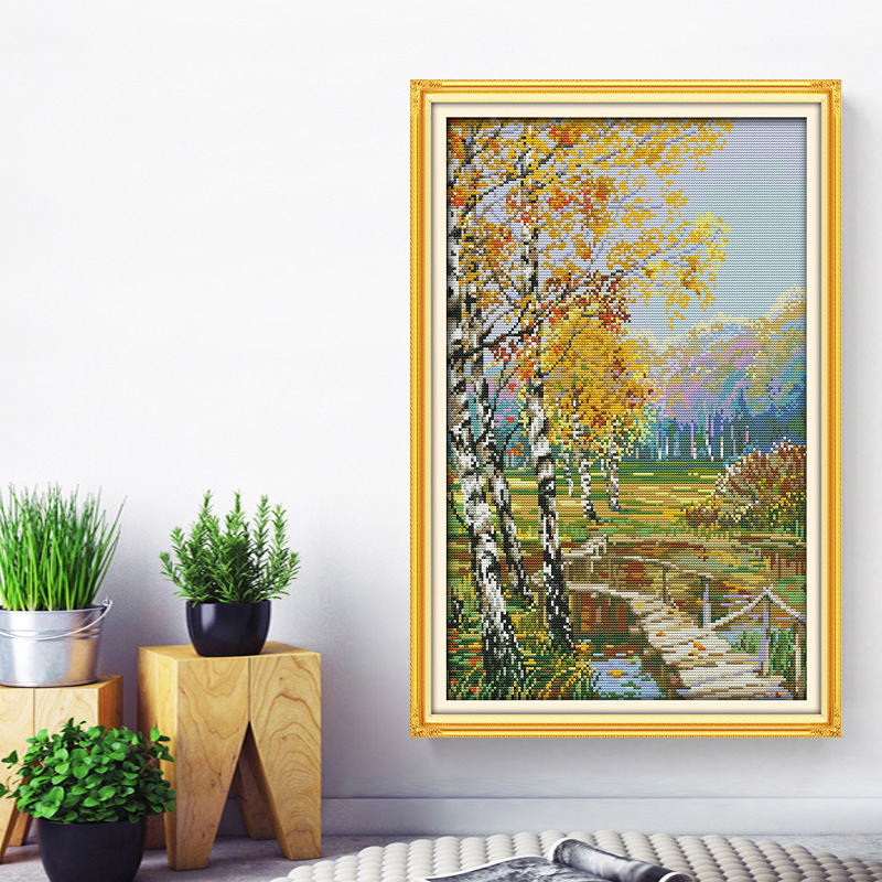 厂家货源亚马逊简约十字绣新款油