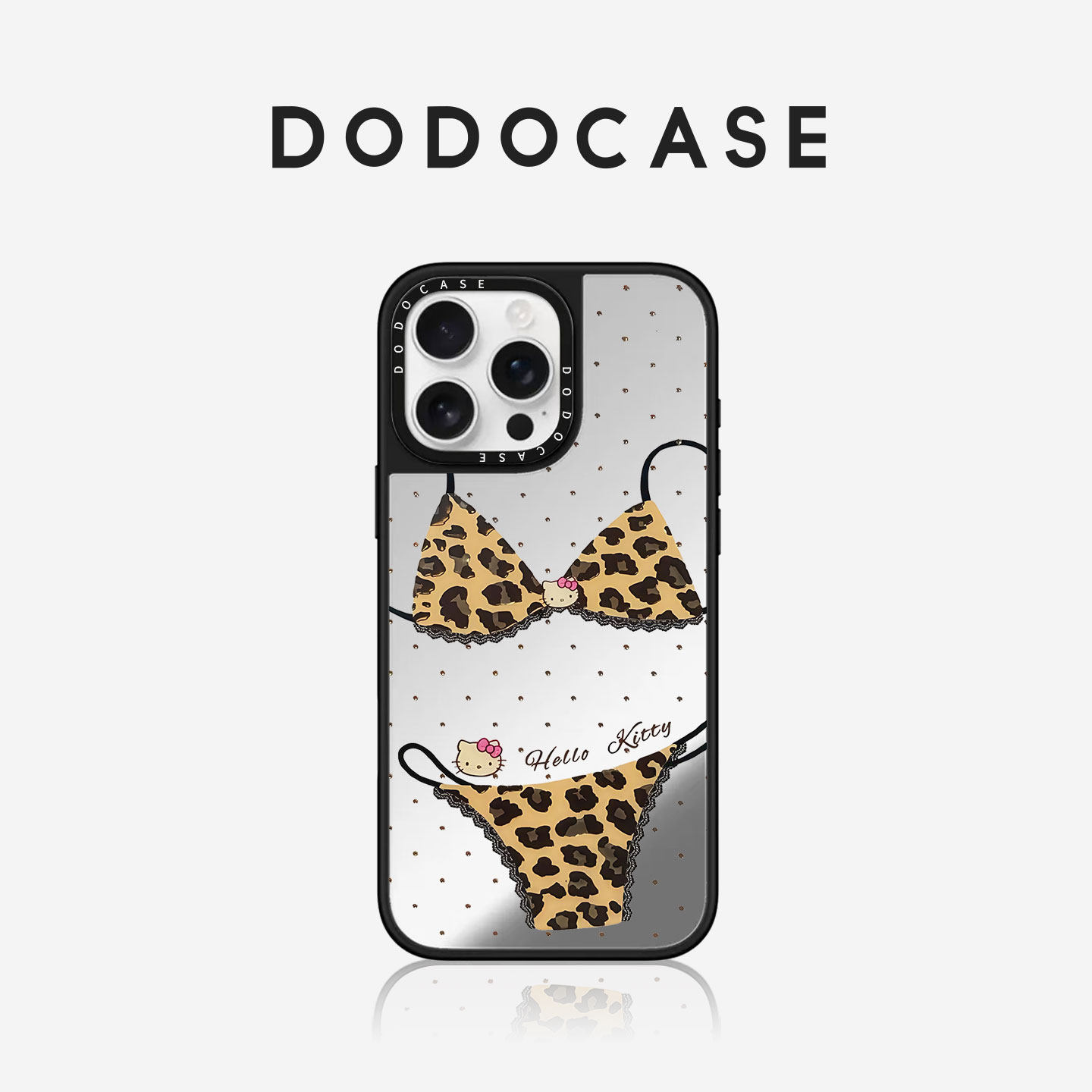 DODOCASE 豹纹比基尼KT猫头像 适用苹果17Promax手机壳iPhone16ProMax可爱hellokitty猫15Pro卡通14/13硬壳