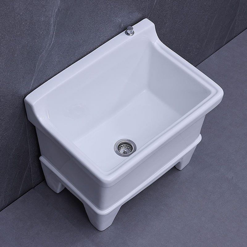 德国品质陶瓷拖把池阳台墩布池大号方形长拖把洗宽拖布盆台控自动